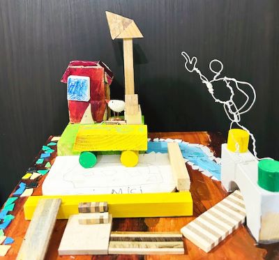 木工作の制作風景